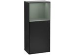 Villeroy und Boch Finion Seitenschrank F500GMPD 41,8x93,6x27cm, links, Regal oben Olive Matt, Black matt lacquer