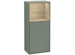 Villeroy und Boch Finion Seitenschrank F500PCGM 41,8x93,6x27cm, links, Regal oben Oak Veneer, Olive Matt Lacquer
