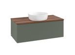 Villeroy und Boch Antao Waschtisch-Unterschrank K31112HL 100x36x50cm, Waschbeckenplattenfarbe warm walnut, leaf green matt lacquer
