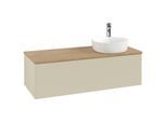Villeroy und Boch Antao Waschtisch-Unterschrank K34051HJ 120x36x50cm, Hahnloch, Waschbeckenplattenfarbe honey oak, silk grey matt lacquer