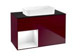 Villeroy und Boch Finion Waschtischunterschrank F652GFHB 100x60,3x50,1cm, Regal links Glossy white lacquer, Peony Matt