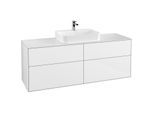 Villeroy und Boch Finion Waschtischunterschrank G44100GF 160x60,3cm, Emotion, Abdeckplatte white matt, Glossy white lacquer
