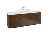Villeroy und Boch Finion Waschtischunterschrank G44100GN 160x60,3cm, Emotion, Abdeckplatte white matt, Walnut veneer