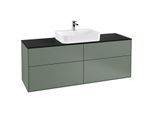 Villeroy und Boch Finion Waschtischunterschrank G44200GM 160x60,3cm, Emotion, Abdeckplatte black matt, Olive Matt Lacquer
