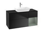 Villeroy und Boch Finion Waschtischunterschrank F832GMPD 120cm, Abdeckplatte black matt, Regale Olive matt lacquer, Black matt lacquer