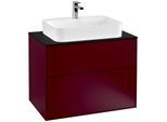 Villeroy und Boch Finion Waschtischunterschrank F34200HB 80x60,3cm, Abdeckplatte black matt, Peony Matt