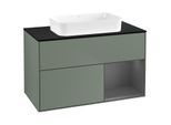Villeroy und Boch Finion Waschtischunterschrank G662GKGM 100x60,3x50,1cm, Regal rechts Anthracite matt, Olive Matt Lacquer