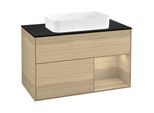 Villeroy und Boch Finion Waschtischunterschrank G662PCPC 100x60,3x50,1cm, Regal rechts Oak Veneer, Oak Veneer