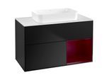 Villeroy und Boch Finion Waschtischunterschrank G661HBPD 100x60,3x50,1cm, Regal rechts Peony, Black matt lacquer