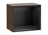 Villeroy und Boch Finion Regalmodul F580PDGN 41,8x35,6x27cm, Regal Black Matt, Walnut veneer