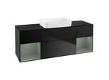 Villeroy und Boch Finion Waschtischunterschrank G742GMPD 160x60,3x50,1cm, Regale Olive matt lacquer, Black matt lacquer