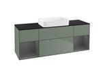 Villeroy und Boch Finion Waschtischunterschrank G742GKGM 160x60,3x50,1cm, Regale Anthracite matt lacquer, Olive Matt Lacquer