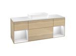 Villeroy und Boch Finion Waschtischunterschrank F741MTPC 160x60,3x50,1cm, Regale White matt lacquer, Oak Veneer