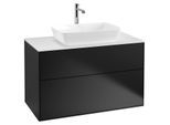 Villeroy und Boch Finion Waschtischunterschrank G76100PD 100x60,3cm, Emotion, Abdeckplatte white matt, Black matt lacquer