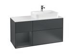 Villeroy und Boch Finion Waschtischunterschrank F391HGHG 120cm, Abdeckplatte white matt, Regal links Midnight Blue Matt Lacquer, Midnight Blue Matt Lacquer