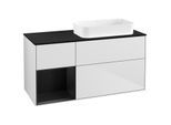 Villeroy und Boch Finion Waschtischunterschrank G682PDMT 120x60,3x50,1cm, Regal links Black matt lacquer, White matt lacquer