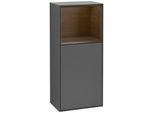 Villeroy und Boch Finion Seitenschrank G500GNGK 41,8x93,6cm, links, Emotion, Regal oben Walnut veneer, Anthracite matt