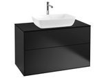 Villeroy und Boch Finion Waschtischunterschrank F76200PD 100x60,3cm, Abdeckplatte black matt, Black matt lacquer