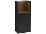 Villeroy und Boch Finion Seitenschrank G510GNPD 41,8x93,6cm, rechts, Emotion, Regal oben Walnut veneer, Black matt lacquer