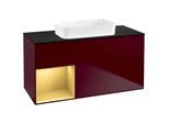 Villeroy und Boch Finion Waschtischunterschrank G702HFHB 120x60,3x50,1cm, Regal rechts Gold matt, Peony Matt