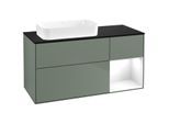 Villeroy und Boch Finion Waschtischunterschrank G692GFGM 120x60,3x50,1cm, Regal rechts Glossy white lacquer, Olive Matt Lacquer