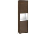 Villeroy und Boch Finion Hochschrank F460GFGN 41,8x151,6x27cm, links, Regal Glossy white lacquer, Walnut veneer