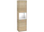 Villeroy und Boch Finion Hochschrank F460GFPC 41,8x151,6x27cm, links, Regal Glossy White Lacquer, Oak Veneer