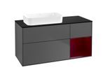 Villeroy und Boch Finion Waschtischunterschrank G692HBGK 120x60,3x50,1cm, Regal rechts Peony, Anthracite matt