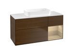 Villeroy und Boch Finion Waschtischunterschrank G711PCGN 120x60,3x50,1cm, Regal rechts Oak Veneer, Walnut veneer