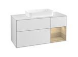 Villeroy und Boch Finion Waschtischunterschrank G711PCMT 120x60,3x50,1cm, Regal rechts Oak Veneer, White matt lacquer
