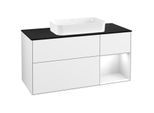 Villeroy und Boch Finion Waschtischunterschrank F712GFGF 120x60,3x50,1cm, Regal rechts Glossy white lacquer, Glossy white lacquer