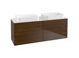 Villeroy und Boch Finion Waschtischunterschrank G72100GN 160x60,3x50,1cm, Glass White Matt, Walnut veneer