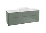 Villeroy und Boch Finion Waschtischunterschrank G73100GM 160x60,3x50,1cm, Glass White Matt, Olive Matt Lacquer