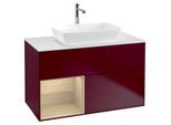 Villeroy und Boch Finion Waschtischunterschrank G771PCHB 100cm, Abdeckplatte white matt, Emotion, Regale Oak Veneer, Peony Matt