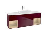 Villeroy und Boch Finion Waschtischunterschrank G861PCHB 160cm, Abdeckplatte white matt, Emotion, Regale Oak Veneer, Peony Matt