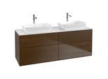 Villeroy und Boch Finion Waschtischunterschrank F84100GN 160x60,3cm, Abdeckplatte white matt, Walnut veneer