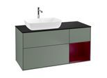 Villeroy und Boch Finion Waschtischunterschrank G812HBGM 120cm, Abdeckplatte black matt, Emotion, Regale Peony matt lacquer, Olive Matt Lacquer