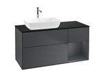 Villeroy und Boch Finion Waschtischunterschrank G812HGHG 120cm, Abdeckplatte black matt, Emotion, Regale Midnight matt lacquer, Midnight Blue Matt Lacquer