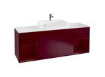 Villeroy und Boch Finion Waschtischunterschrank G451HBHB 160cm, Abdeckplatte white matt, Emotion, Regale Peony matt lacquer, Peony Matt