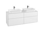 Villeroy und Boch Finion Waschtischunterschrank G43100GF 160x60,3cm, Emotion, Abdeckplatte white matt, Glossy white lacquer