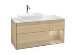 Villeroy und Boch Finion Waschtischunterschrank G811PCPC 120cm, Abdeckplatte white matt, Emotion, Regale Oak Veneer, Oak Veneer