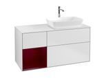 Villeroy und Boch Finion Waschtischunterschrank F801HBMT 120cm, Abdeckplatte white matt, Regale Peony matt lacquer, White matt lacquer