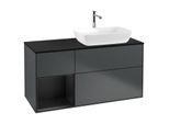 Villeroy und Boch Finion Waschtischunterschrank G802PDHG 120cm, Abdeckplatte black matt, Emotion, Regale Black matt lacquer, Midnight Blue Matt Lacquer