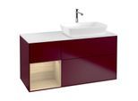 Villeroy und Boch Finion Waschtischunterschrank G801PCHB 120cm, Abdeckplatte white matt, Emotion, Regale Oak Veneer, Peony Matt