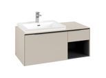 Villeroy und Boch Subway 3.0 Waschtisch-Unterschrank C57201VN 100,1x42,25x51,6cm, ohne LED/Griff Volcano black, cashmere grey
