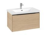 Villeroy und Boch Subway 3.0 Waschtisch-Unterschrank C573L1VJ 77,2x42,9x47,8cm, mit LED/Griff Volcano black, nordic oak