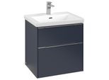 Villeroy und Boch Subway 3.0 Waschtisch-Unterschrank C578L0VQ 57,2x57,6x47,8cm, mit LED/Griff Aluminium glänzend, marine blue