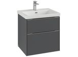 Villeroy und Boch Subway 3.0 Waschtisch-Unterschrank C57802VR 57,2x57,6x47,8cm, ohne LED/Griff monochrom, graphite