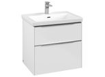 Villeroy und Boch Subway 3.0 Waschtisch-Unterschrank C57600VE 62,2x57,6x47,8cm, ohne LED/Griff Aluminium glänzend, brilliant white