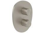 Villeroy und Boch Antao Fertigmontageset TVS11100200064 Unterputz-Thermostat mit Zweiwege-Mengenregulierung, brushed nickel black